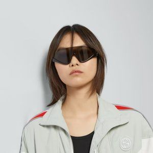 Gucci GG1650S 001 BRAND NEW Sunglasses Black Grey Unisex Shield Mask